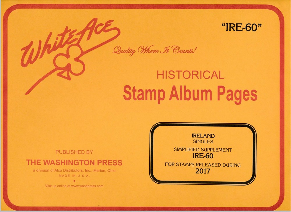 WHITE ACE 2017 Ireland Singles Simplified Stamp Album Supplement IRE-60