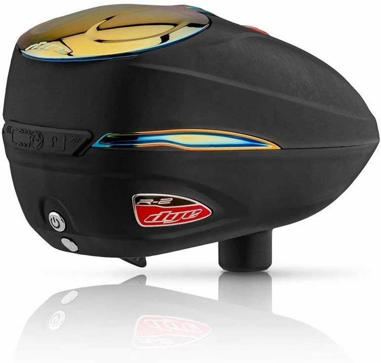 Dye R2 Electronic Paintball Loader Rotor Hopper Black Fire