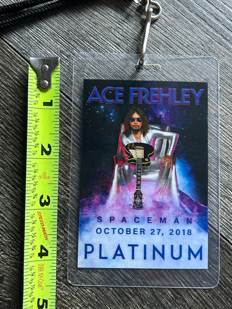Kiss ACE FREHLEY Laminate Pass Spaceman Concert Tour Oct 27 2018 Platinum Pass