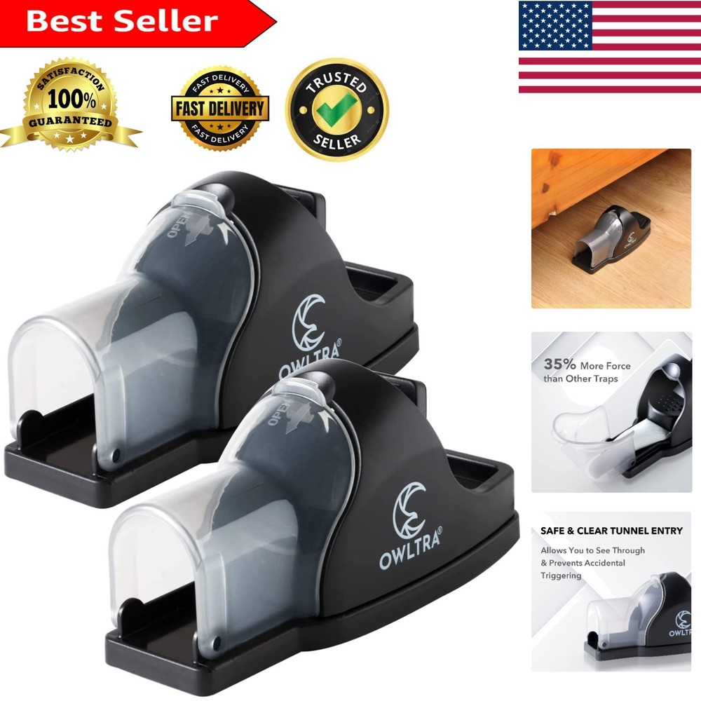 2 Pack Safe & Effective Snap Mouse Traps - Clear Tunnel, Easy Release & Setup