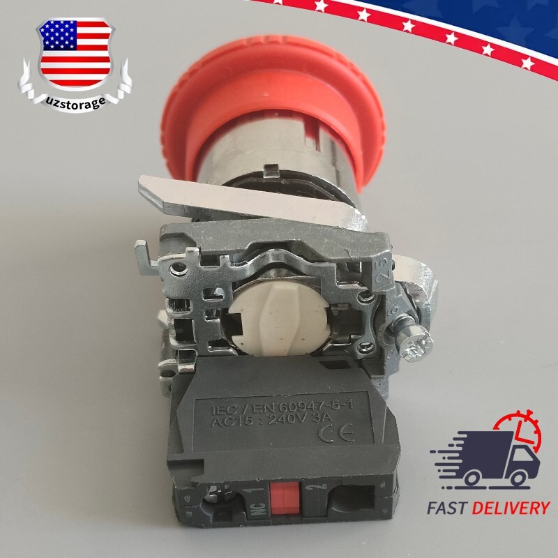 New In Box Emergency Stop Button For Schneider XB4BS8442 XB4-BS8442 Red Head Ø40