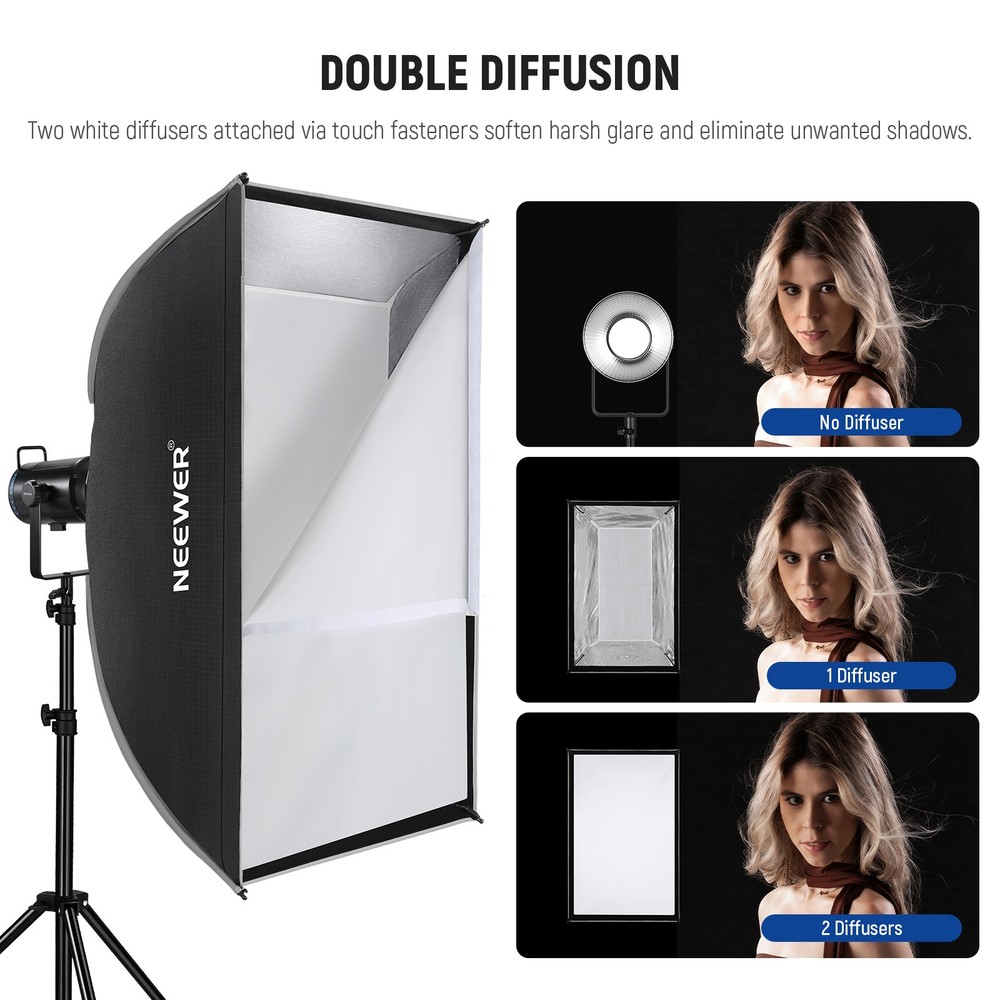 NEEWER 24x35in Rectangular Softbox Bowens Mount for Aputure 120d Godox SL60w