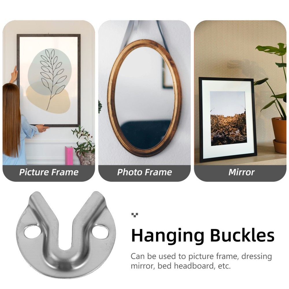 10 Pcs Flush Mount Bracket Picture Hangers for Frames Hardware Clips