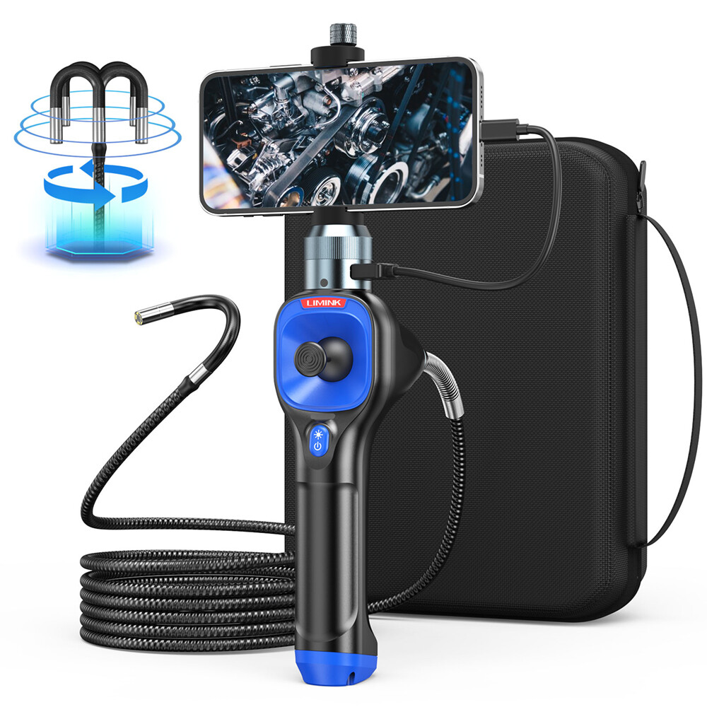360° Articulating Borescope 4 Way Endoscope Inspection Camera for iPhone/Android