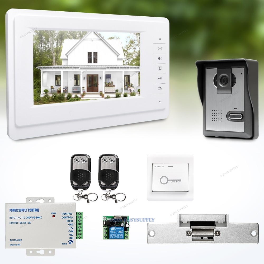 7inch Video Door Entry Security Intercom Electric Lock Supported for House/ Flat