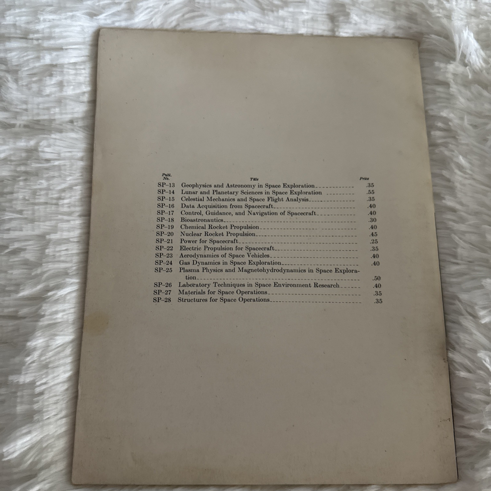 December 1962 NASA SP-13 Booklet Geophysics and Astronomy in Space Exploration