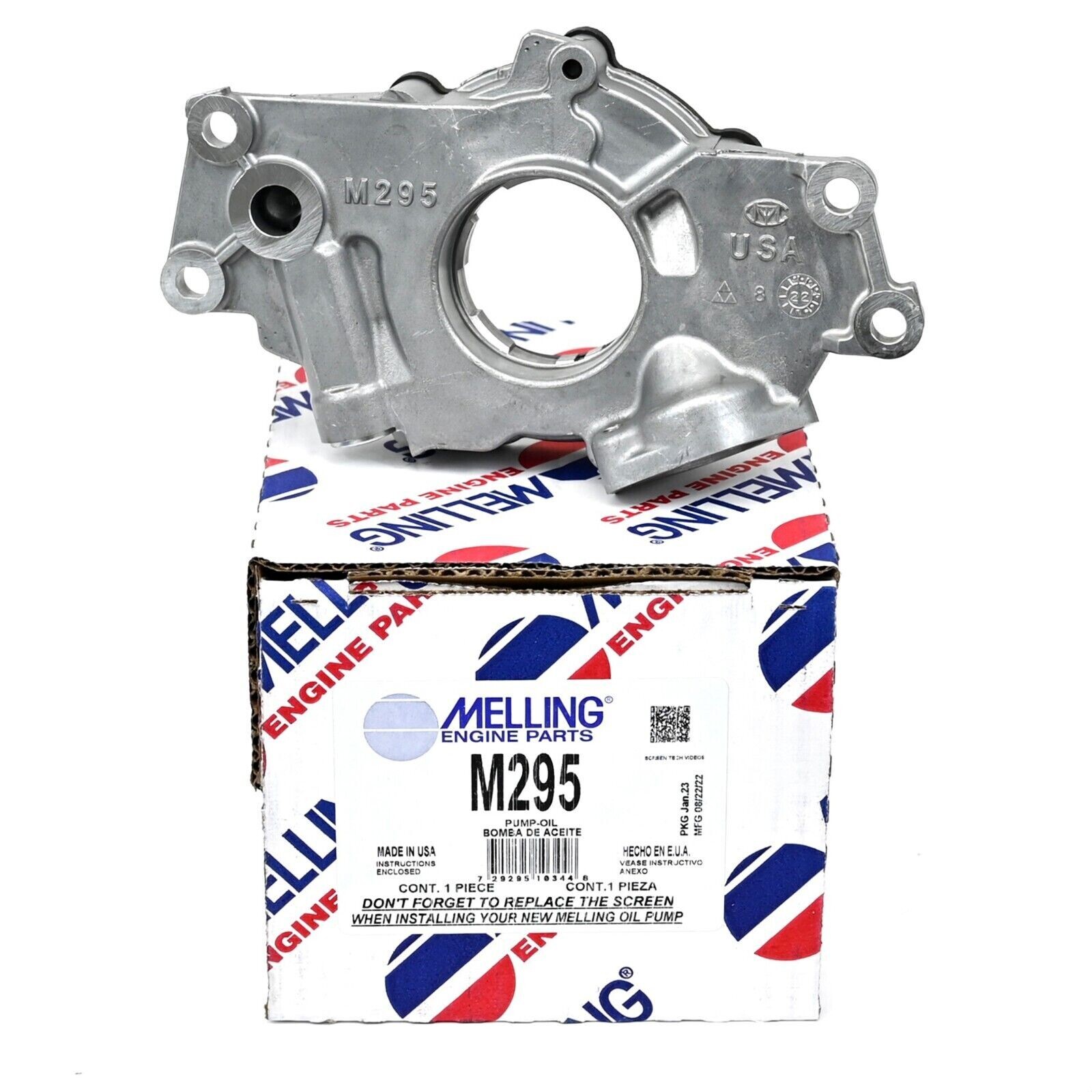 Melling M295 Oil Pump, Wet Sump, Internal, Standard Volume, GM LS-Series - USA