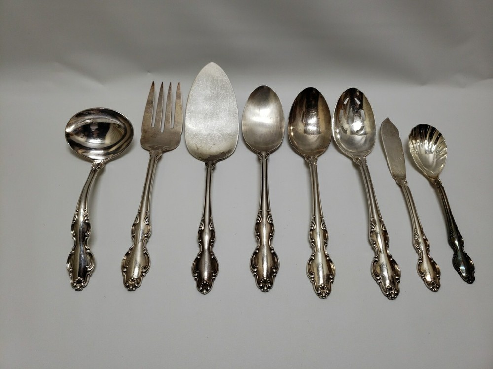 English Crown Serving Silverware Set of 8