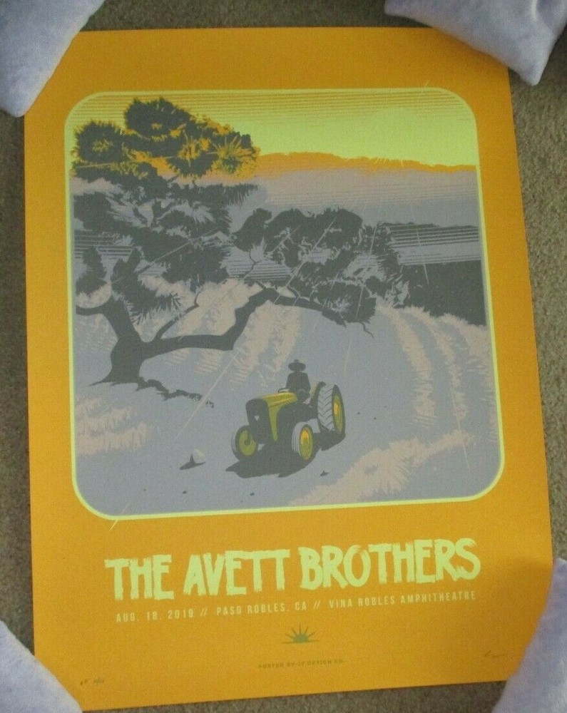 AVETT BROTHERS concert tour poster PASO ROBLES 8-18-19 2019 Crisler