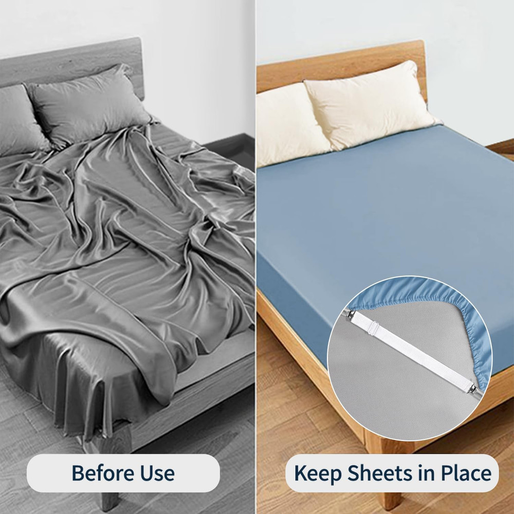 Bed Sheet Straps, Sopito Adjustable Elastic Fitted Sheet Corner Holders Straps t