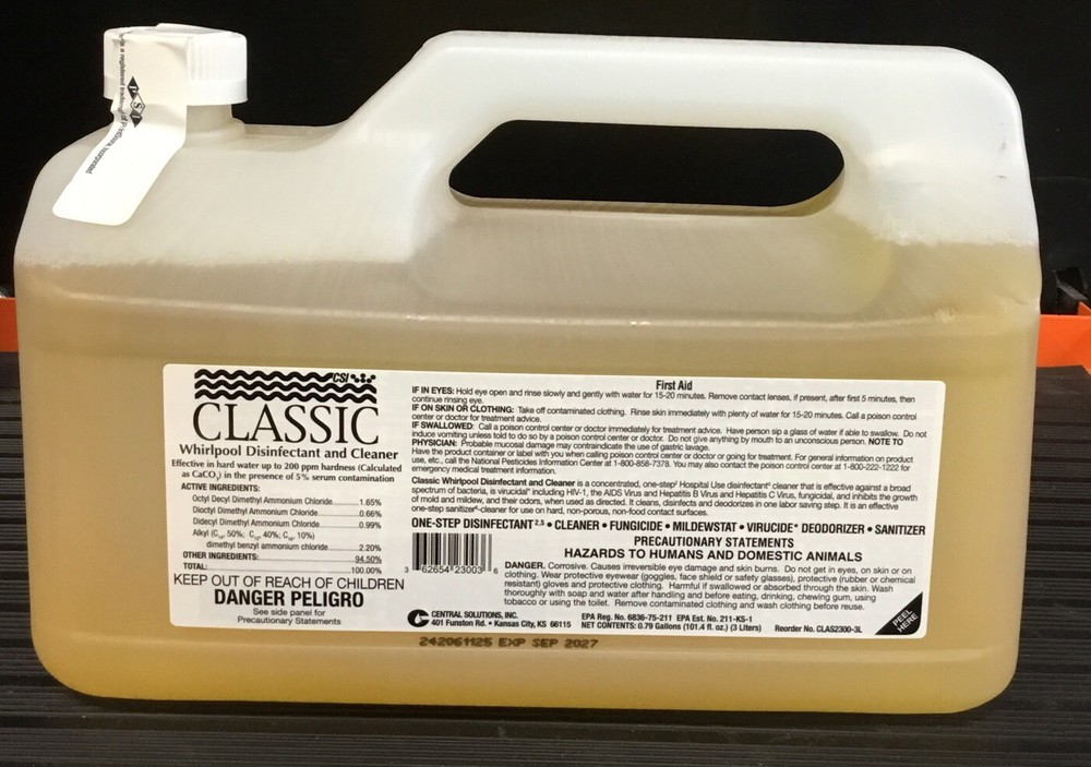 CLASSIC WHIRLPOOL  CLEANER  3 LITERS EACH CONTAINER