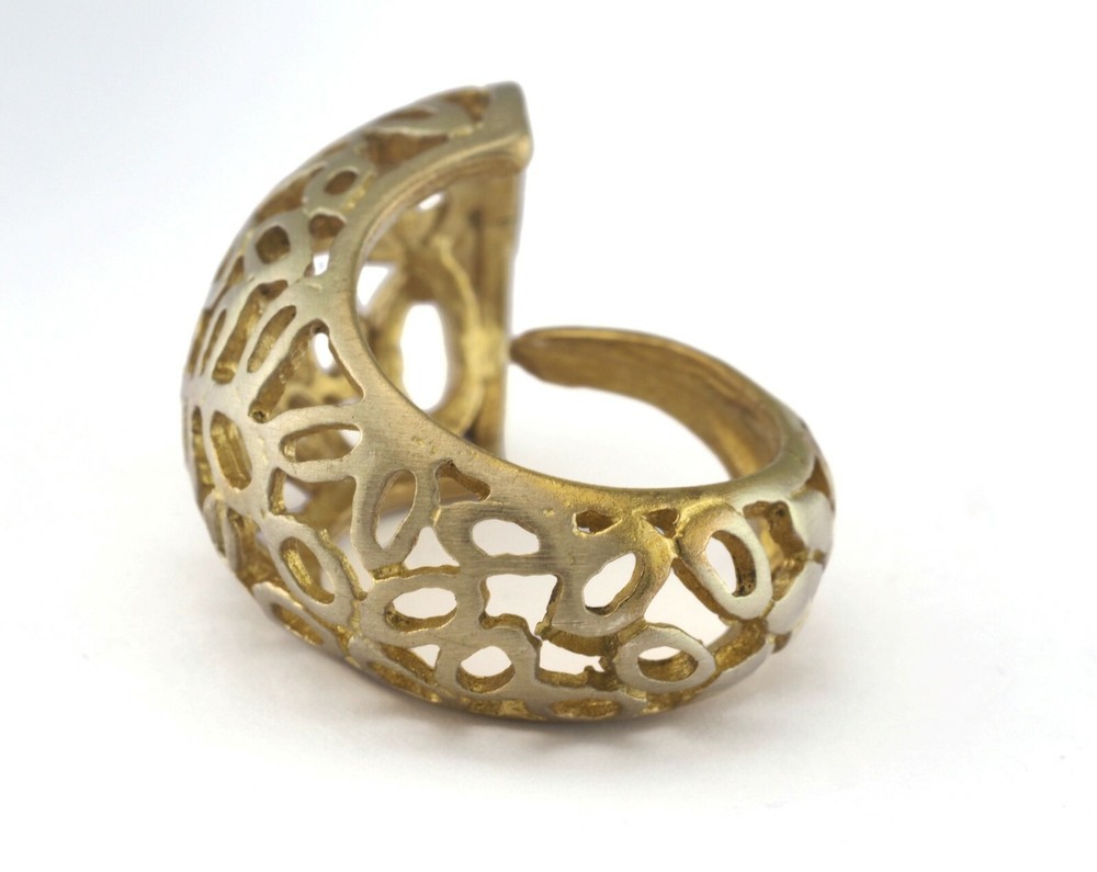 Adjustable Ring Raw brass (16.5mm 6US inner size - Adjustable ) 2899