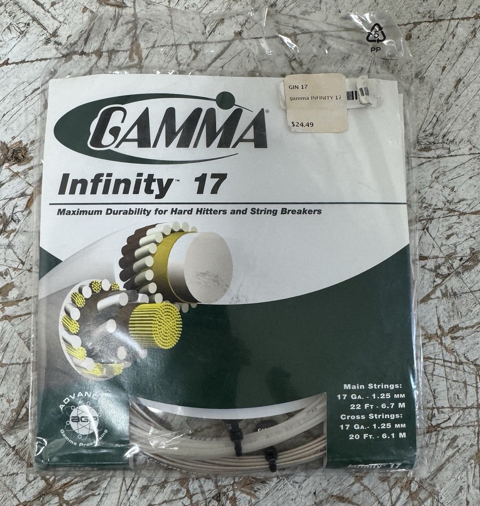 Gamma Infinity 17 Tennis Racket String Kit New
