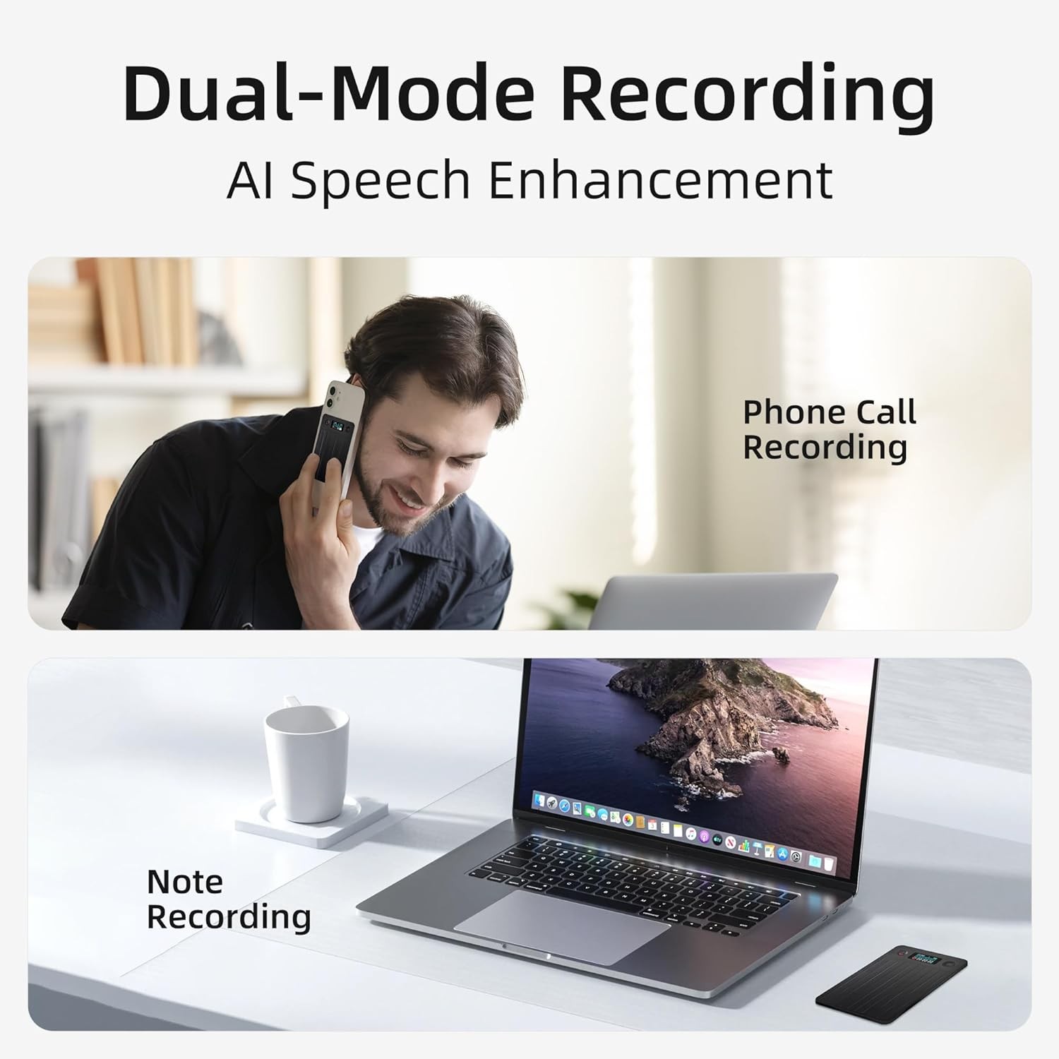 AI Voice Recorder,64GB Smart Audio Recorder W/ Transcribe AI Su Supports 112 Lg