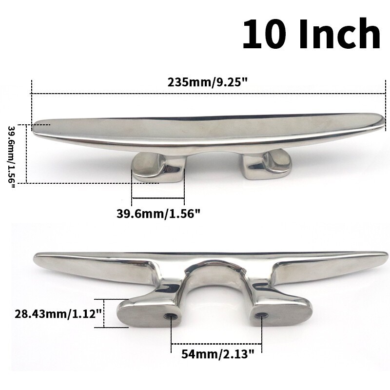 10 Inch 316 Stainless Steel Mooring Cleat Mooring Anchor Deck Cleat for Boat [