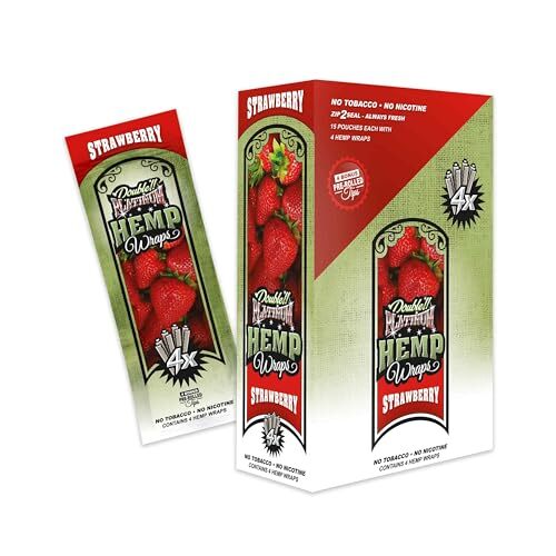 Platinum Wraps - Strawberry - 15 Pack Display - (4 Wraps/Tips Per Pack)