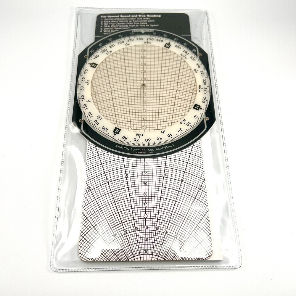 1992 - 1994 ASA Air Classics Micro E6B Flight Computer with Manual, Plastic Case