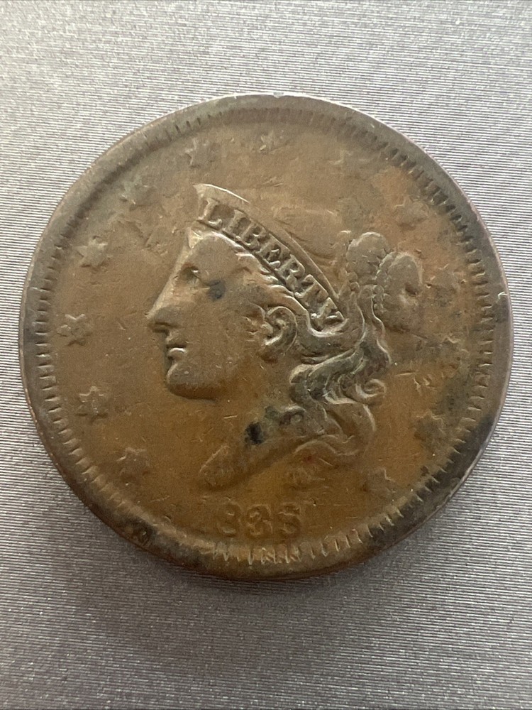 1838 Copper Large Cent #1002
