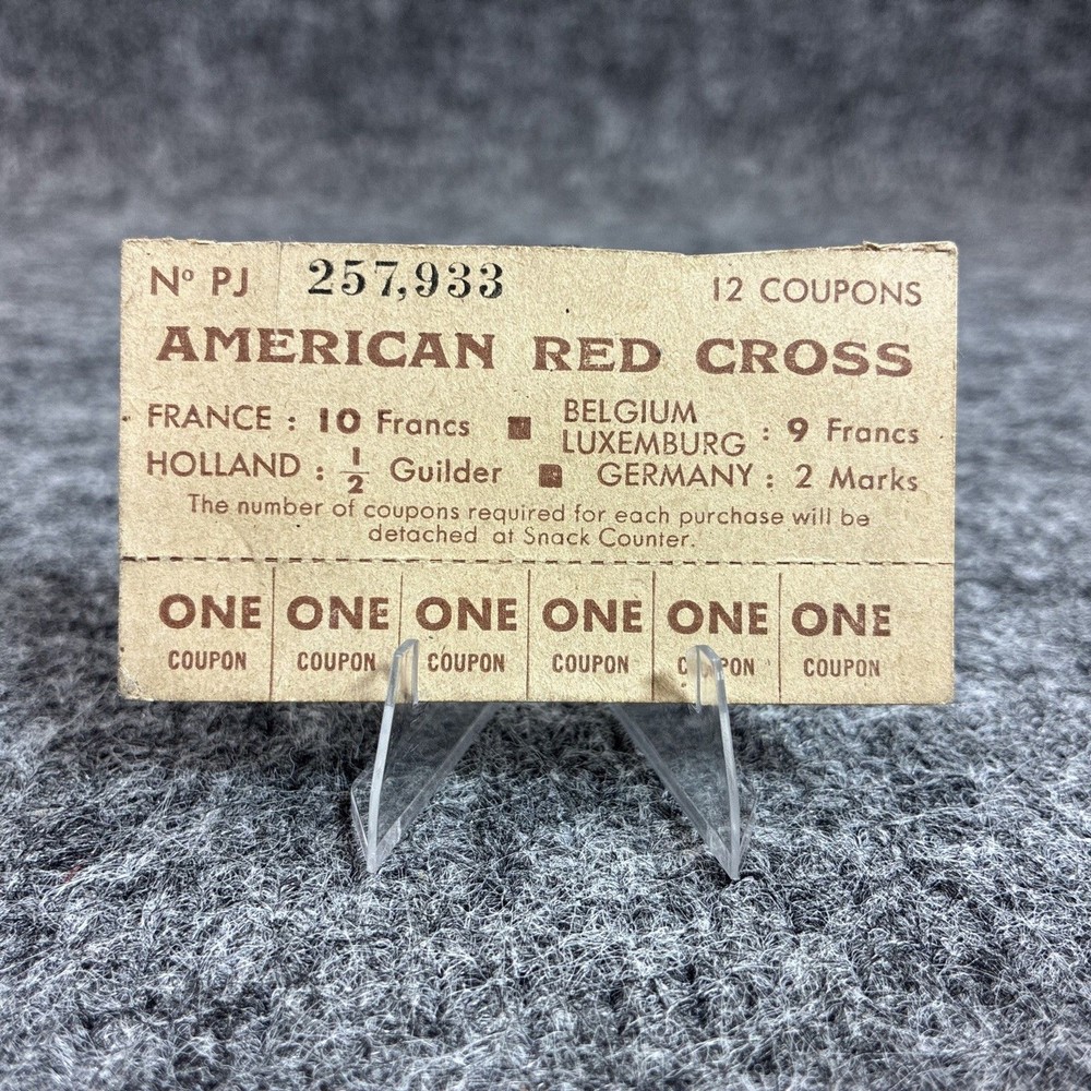 WWII American Red Cross Coupon Book France Germany Belgium Wartime