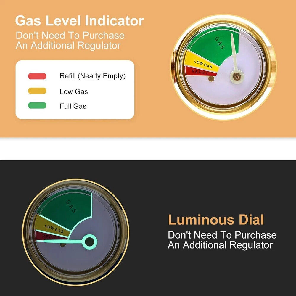 1Lb To 20Lb Tank Propane Refill Adapter With Gauge And ON-Off Control Valve US