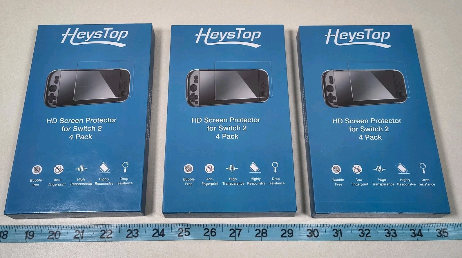 Lot of 12 (3 packages of 4) HEYSTOP HD Screen Protector for Nintendo Switch 2