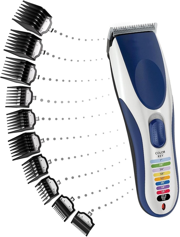 Professional for Wahl Clipper Guards Set, 10 Pcs Coded Cutting 10 Pack, Black