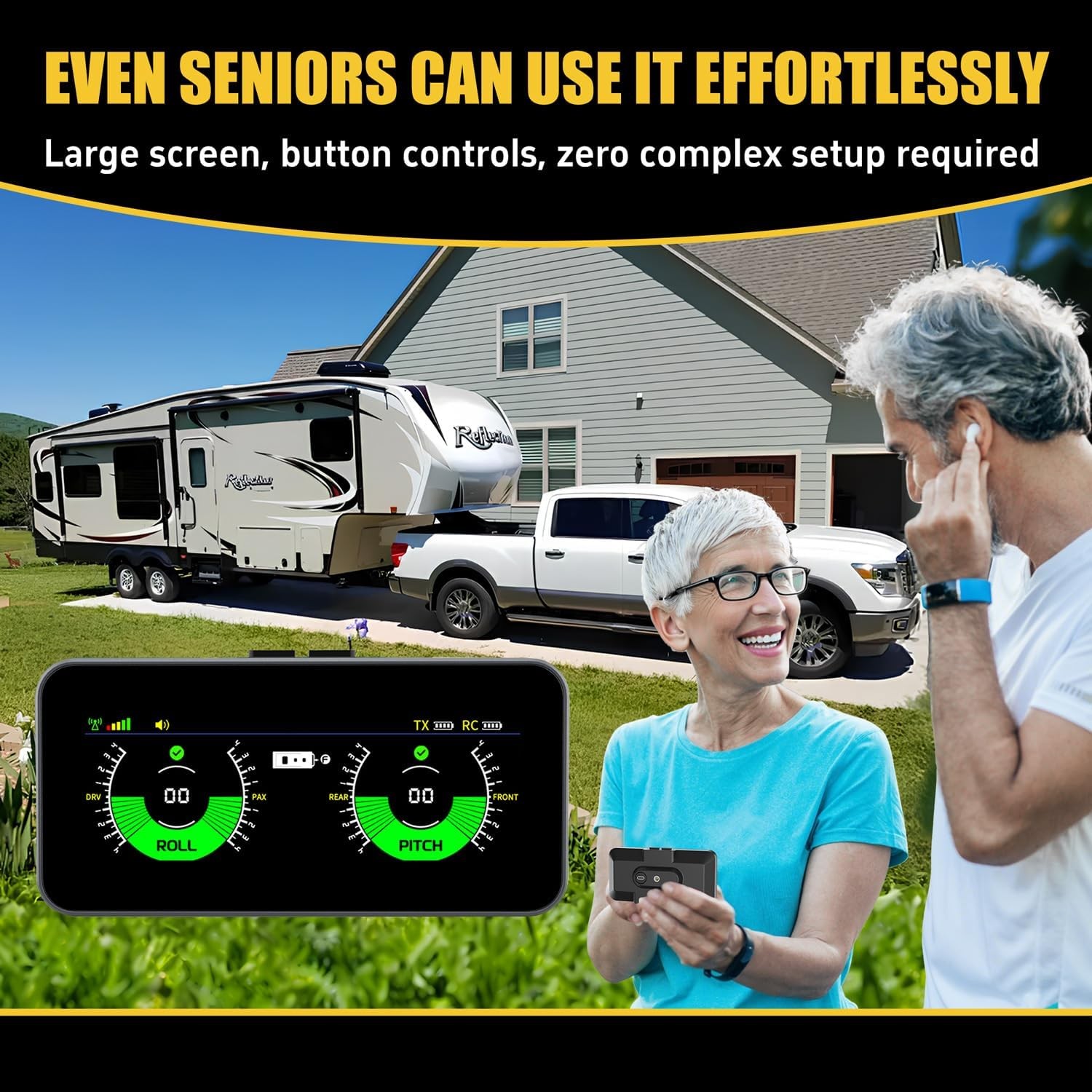 Wireless RV Leveling System Camper Leveling System with Portable Professional Sc