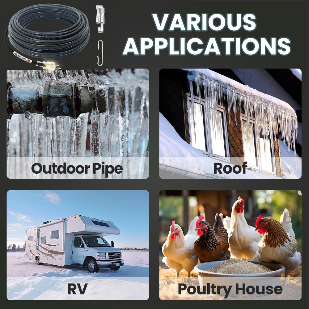 Roof & Gutter De-Icing Cable - Self-Regulating Ice Melt Cable