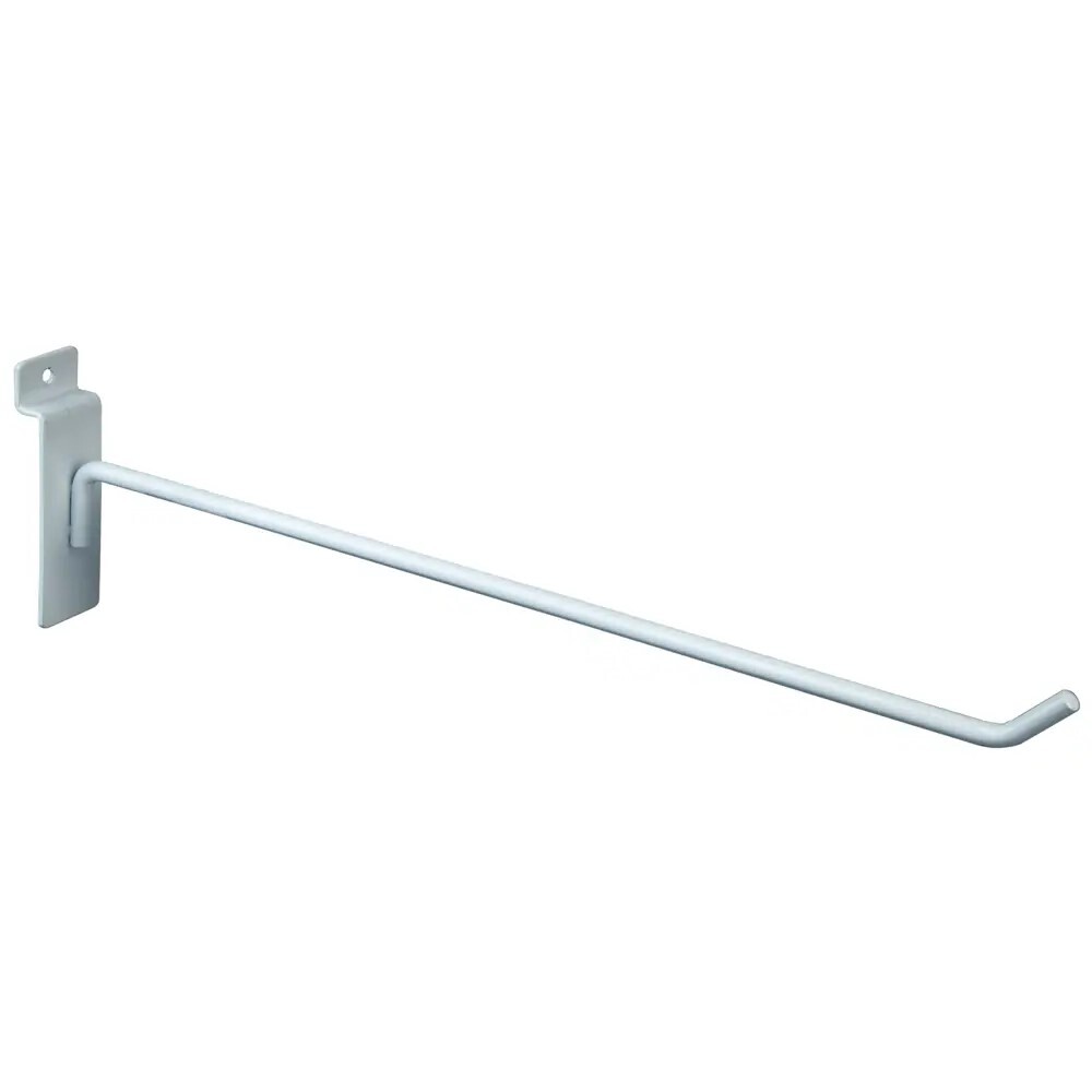 12" Slatwall White Peg Hooks Slat Wall Retail Display
