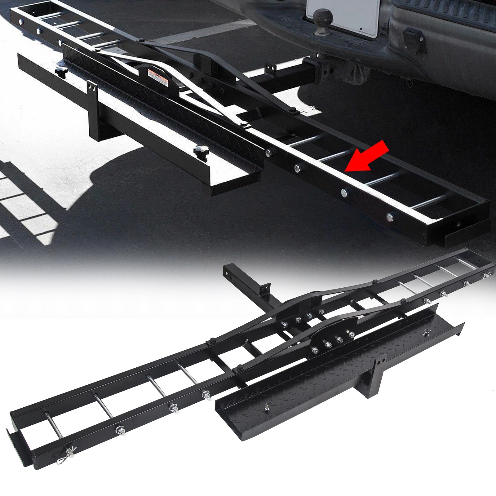 Motorcycle Carrier Hitch Mount Hauler Rack - Steel - Dirt Bike MX Scooter