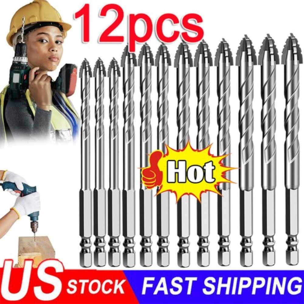 4X Eccentric Drill Bit Set Four-Flute Sawtooth Eccentric Drill Bit High Hardness