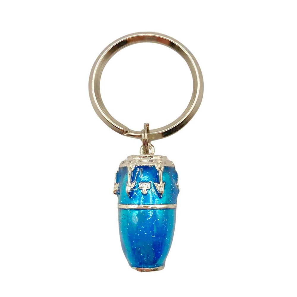 Conga Drum Keychain, Blue and Silver, Harmony Jewelry