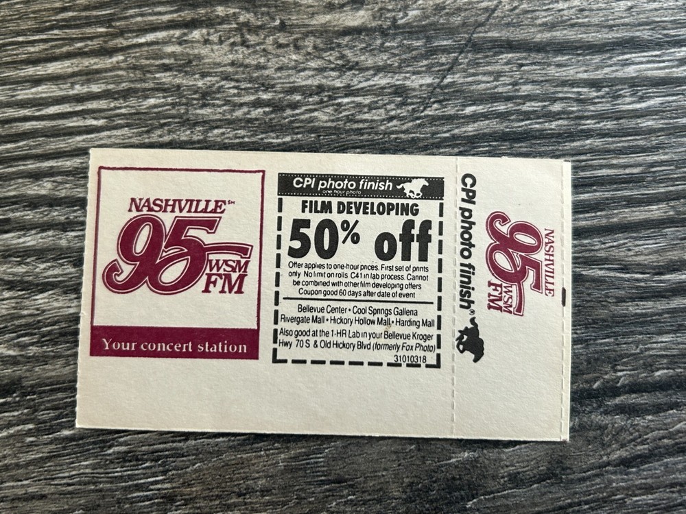 KISS TICKET STUB Nashville Tennessee Nov 1992 Revenge Concert Tour Vintage Kiss