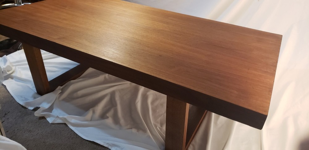 Mid-Century Modern Long Rectangular Walnut Coffee Table Vintage