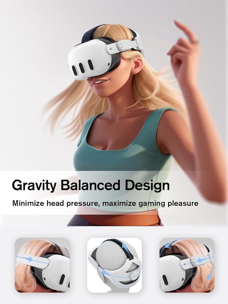 Ergonomic Head Strap Compatible with Quest 2 - Ideal for Extended VR Sessions