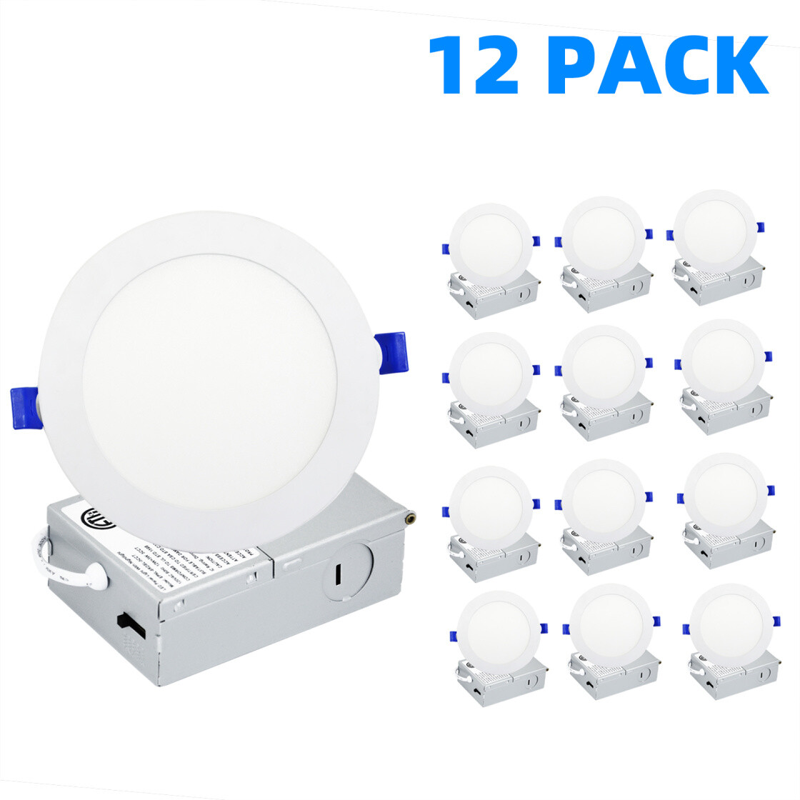 6/12/24/36/48 Pack 6 Inch LED Recessed Light with 3CCT- Canless Ultra Thin Wafer