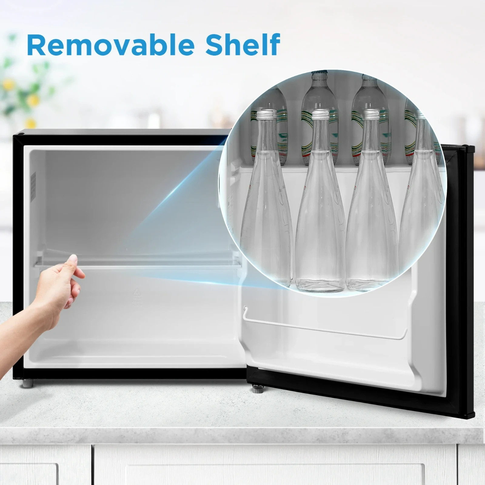 Mainstays 1.7 Cu. ft Single Door Mini Refrigerator Stainless Steel Look OPEN BOX