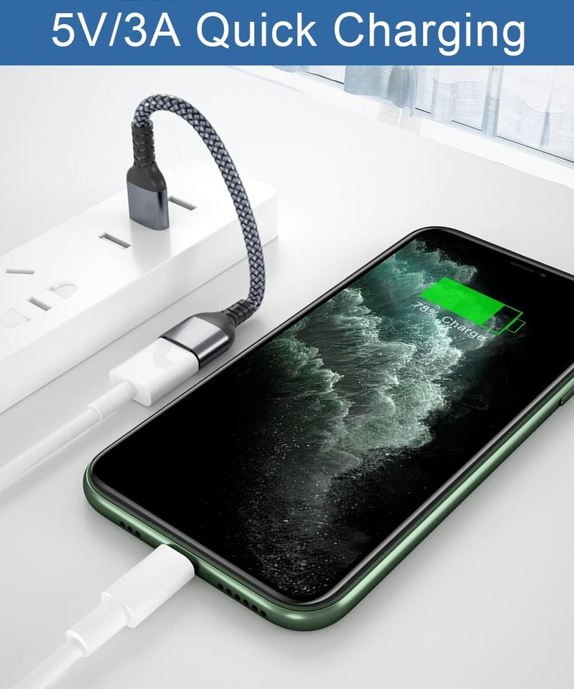 RUXELY USB Data Blocker Adapter 3-Pack,Charge Only Type-A Type A, Grey