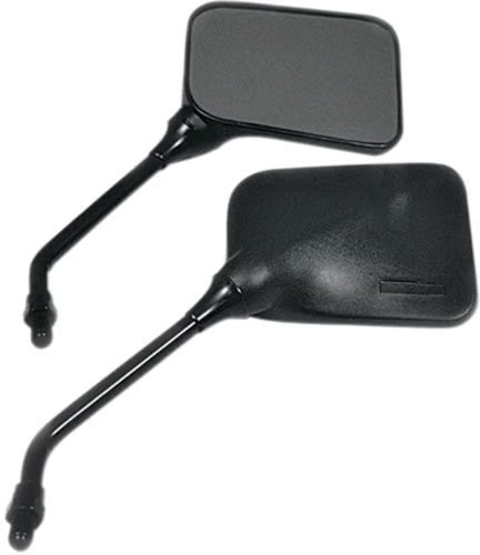 Emgo Universal Rectangular Mirror - Matte Black - 118mm x 85mm - 10mm Thread - B