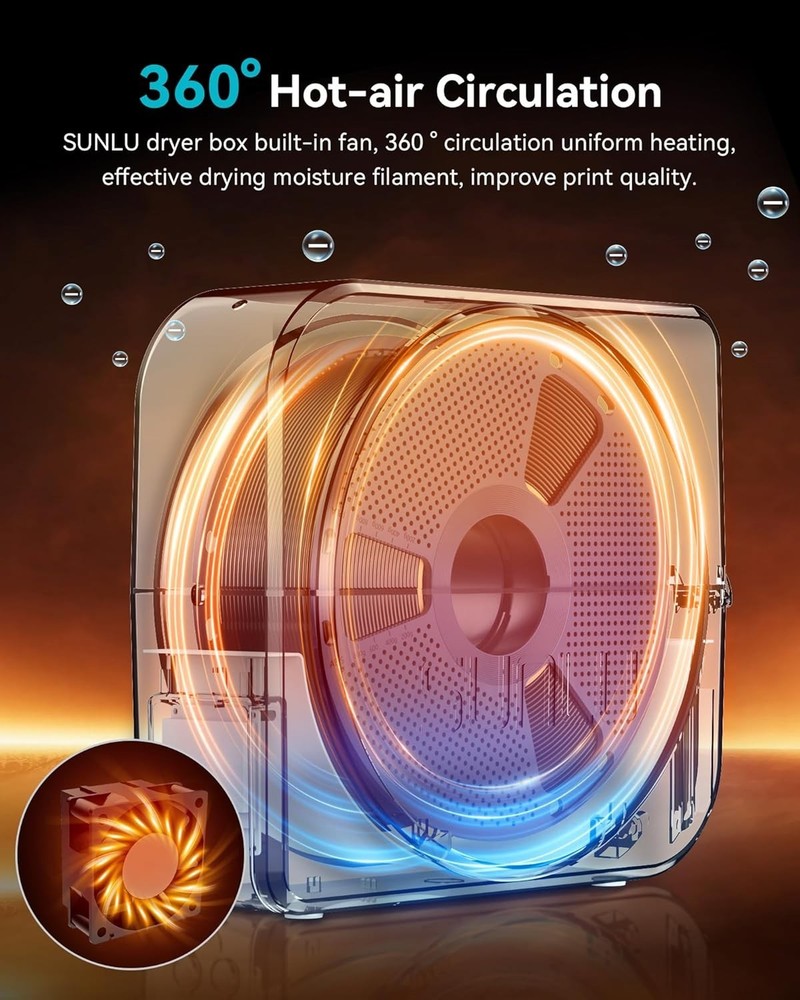 Advanced Filament Dryer with Personal Settings for Different 3D Filament Types