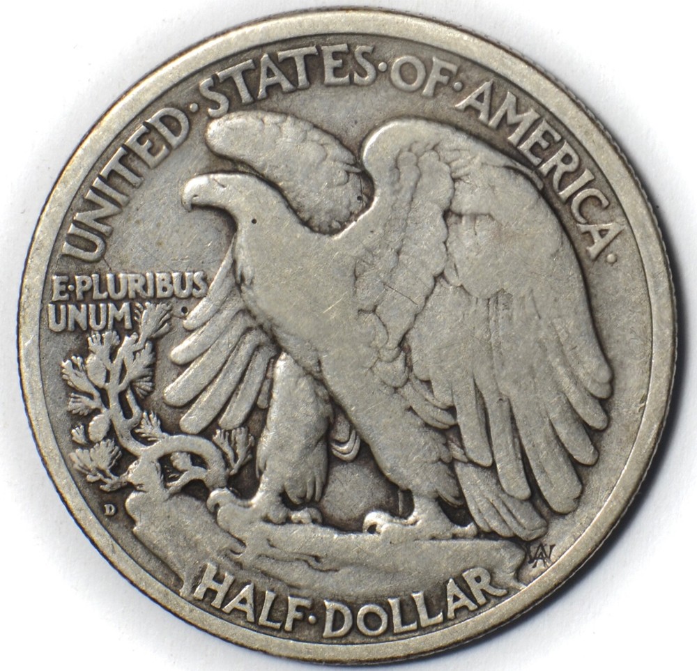 1920-D 50C Walking Liberty Half Dollar