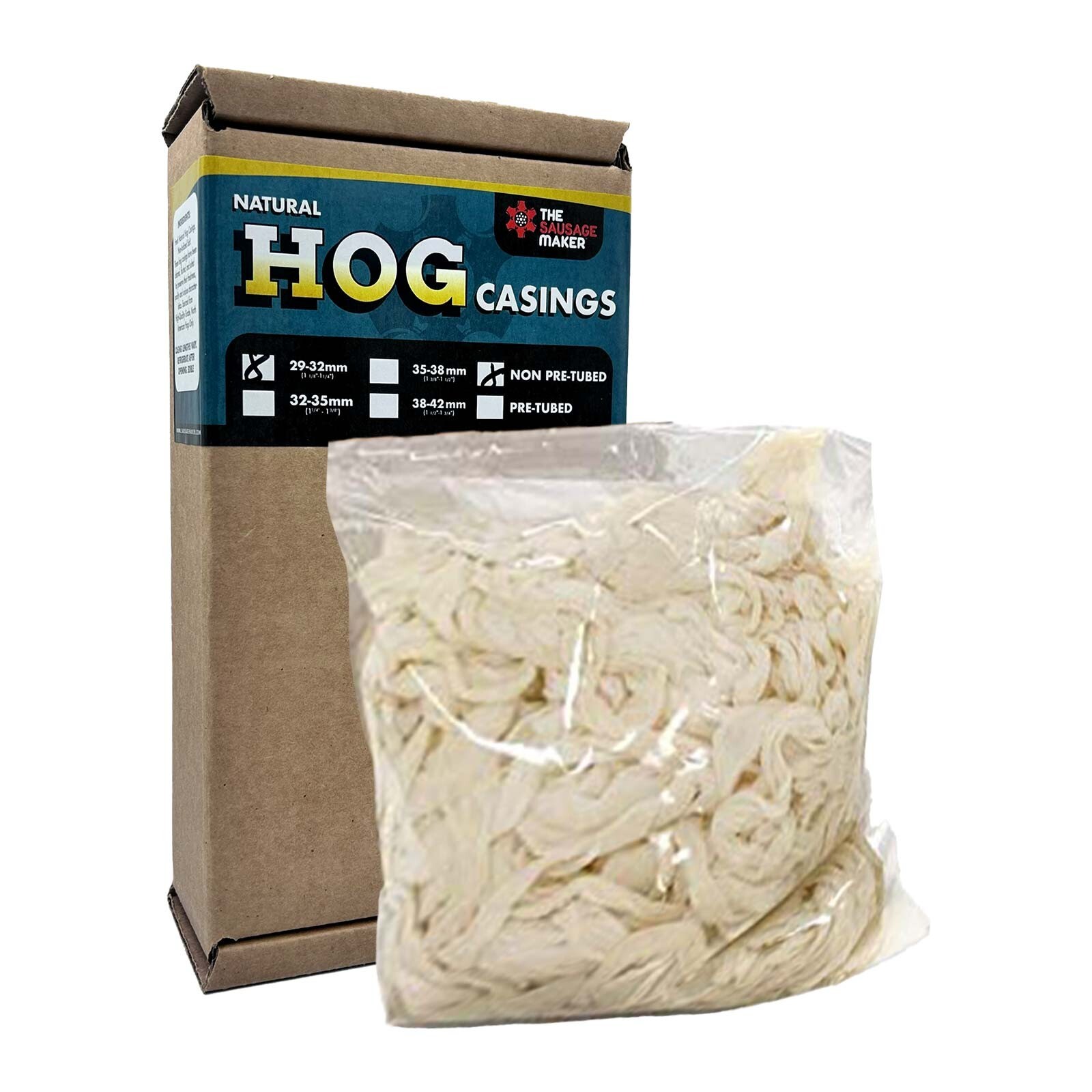 The Sausage Maker Natural Hog Sausage Casings Grade-A Edible Skin Butcher Pack