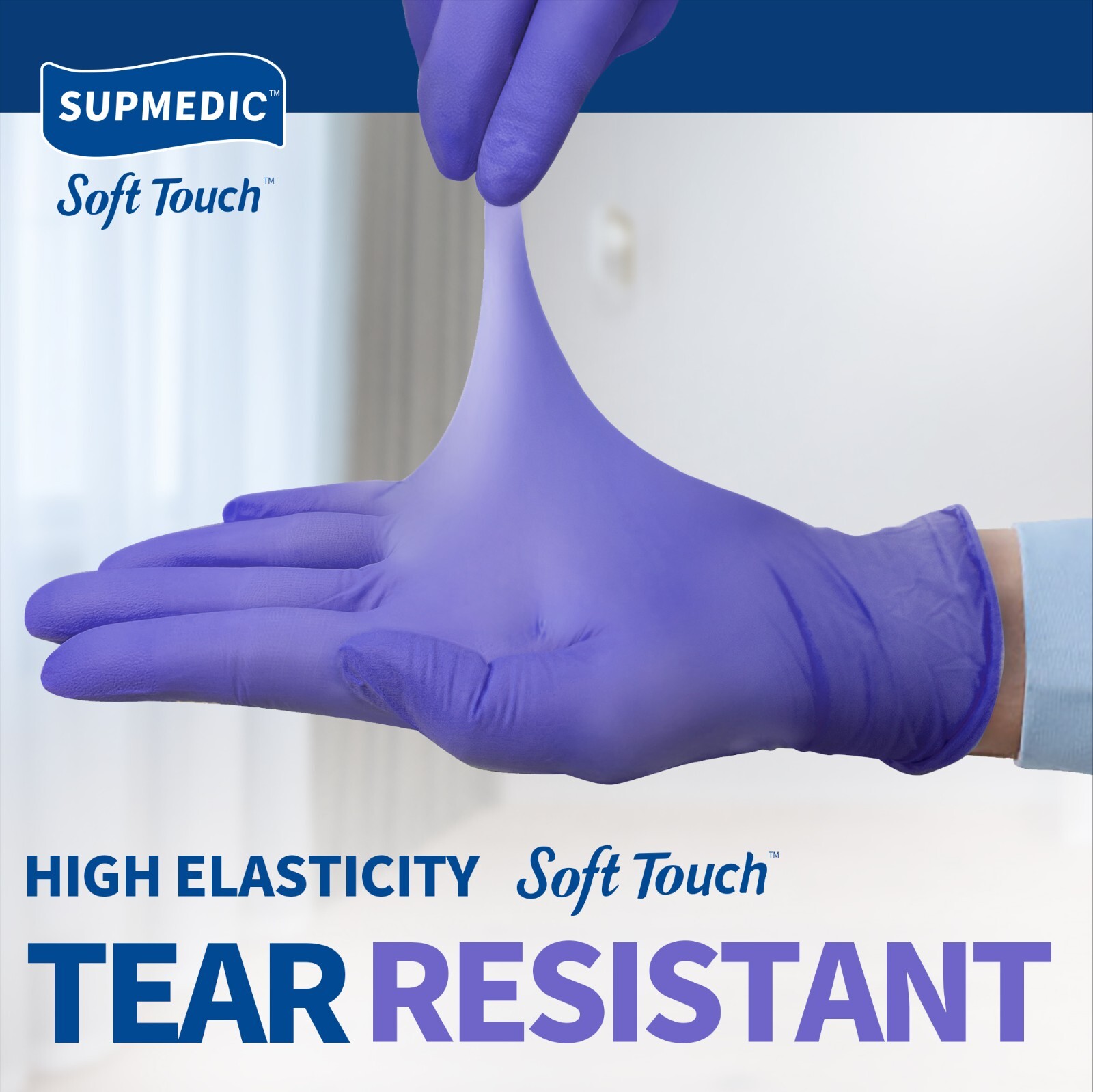 Medical Nitrile Exam Gloves Powder-Free Food-Safe Disposable Glove Purple 100PCs