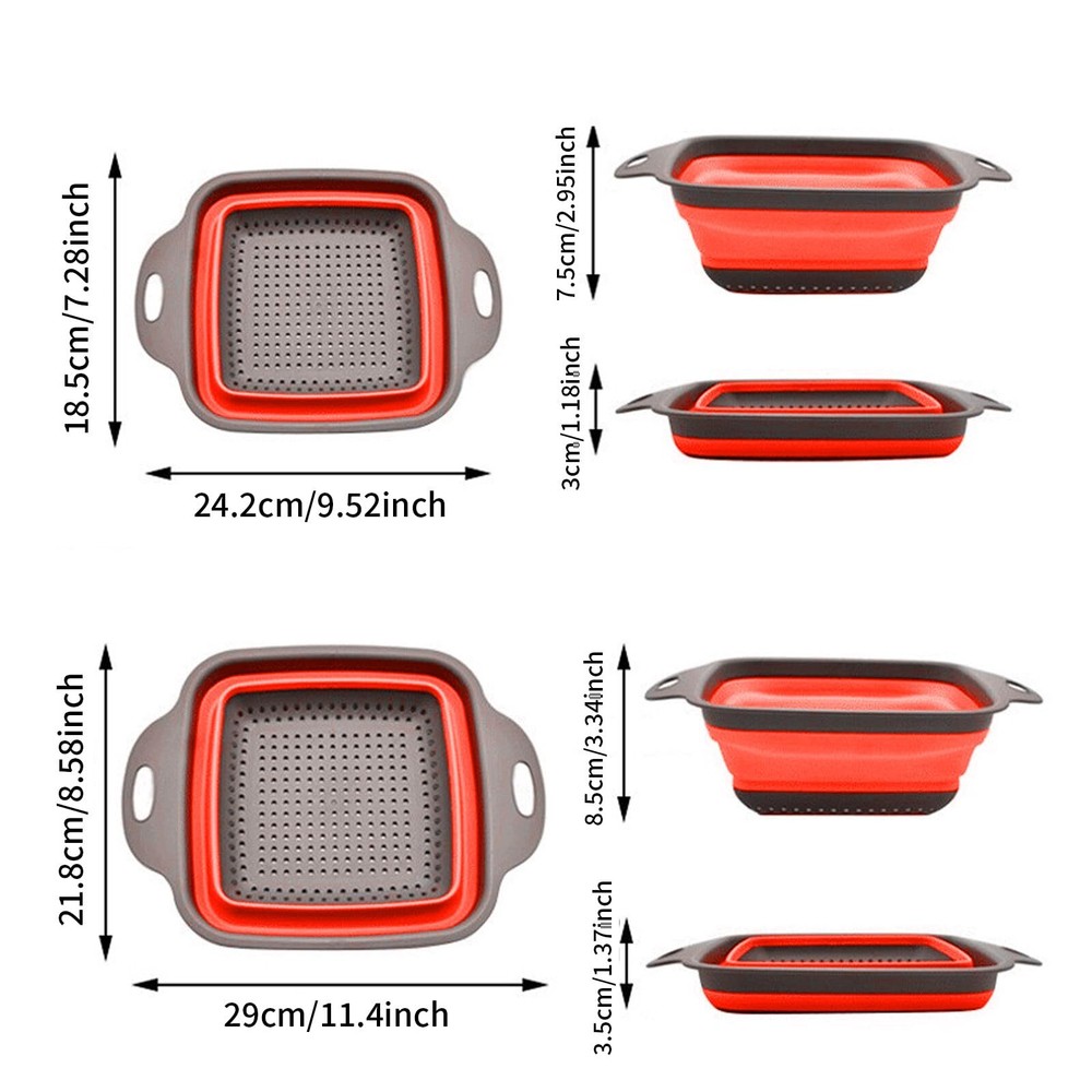 2PCS Collapsible Colander Collapsible Strainers for Kitchen 11.5 inch Silicon...
