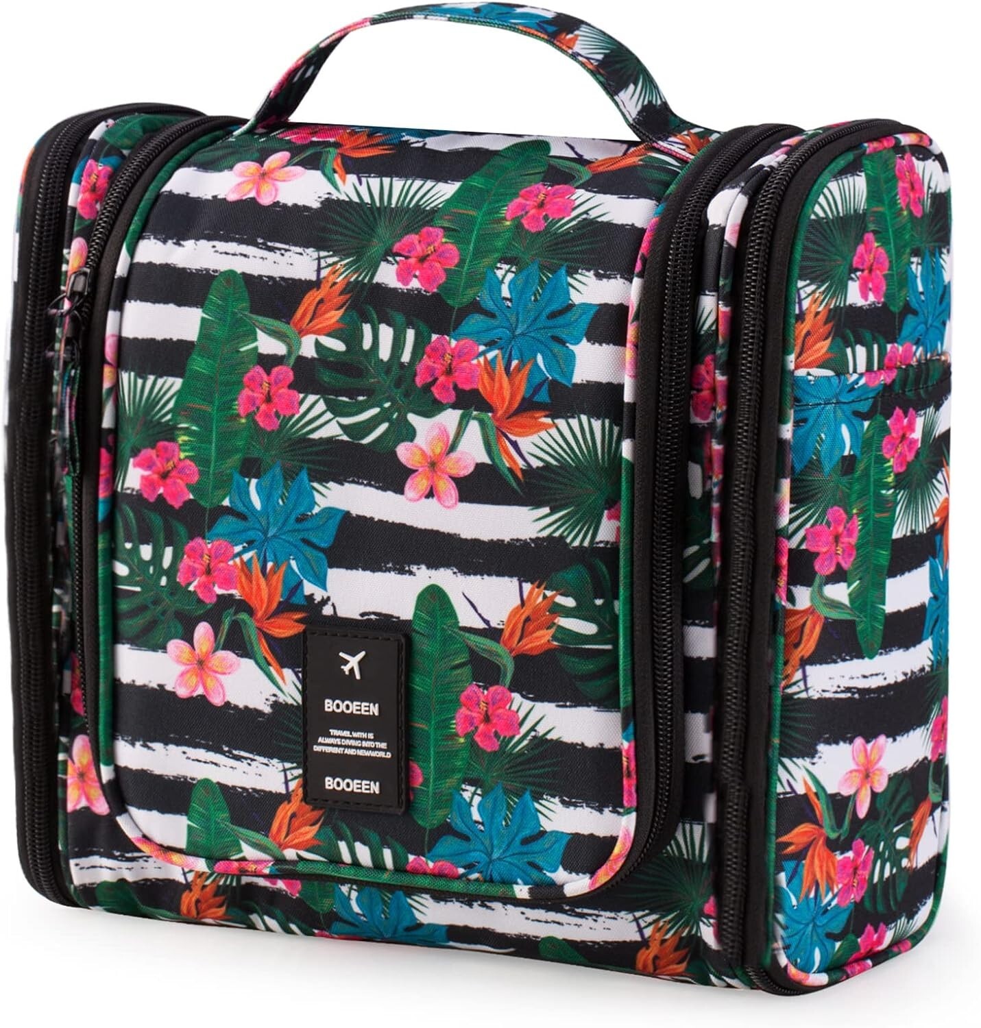 Large Capacity! Booeen Hanging Travel Toiletry Bag For Women-17 Compartments