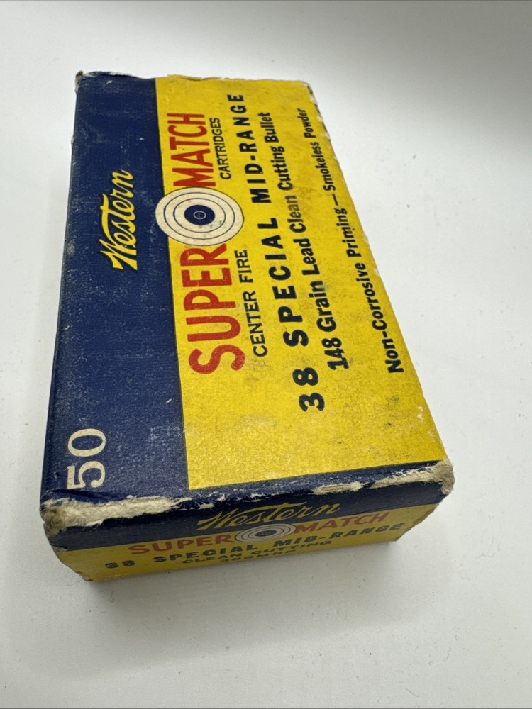 VINTAGE EMPTY Western Super Match 38 Special Mid-Range Shell Box