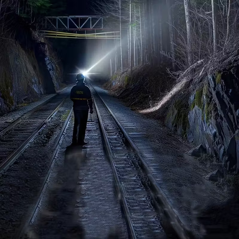 (2)Strong LED Headlamp with 4 Light Modes – USB Charging Head-Mounted Flashlight