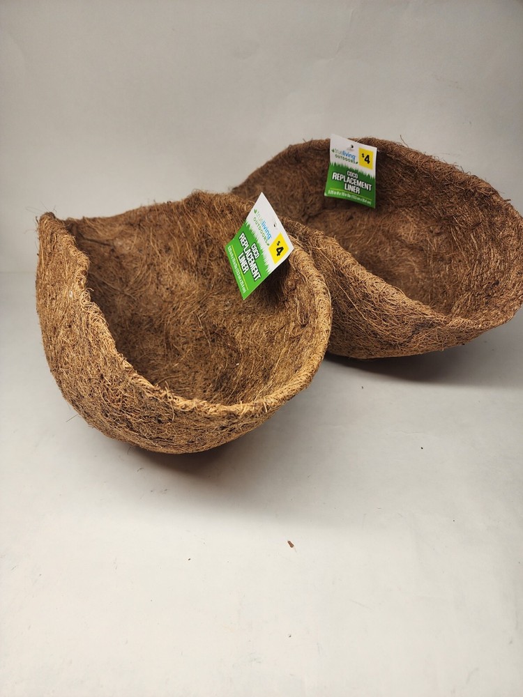 Round 10" Coco Replacement Liner for Hanging Planters  2 Pack