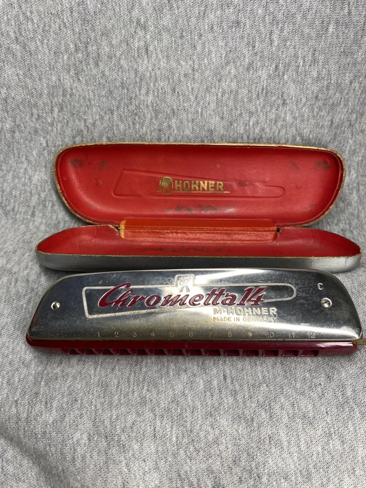 HOHNER CHROMETTA 14 - C - HARMONICA MADE IN GERMANY WITH CASE
