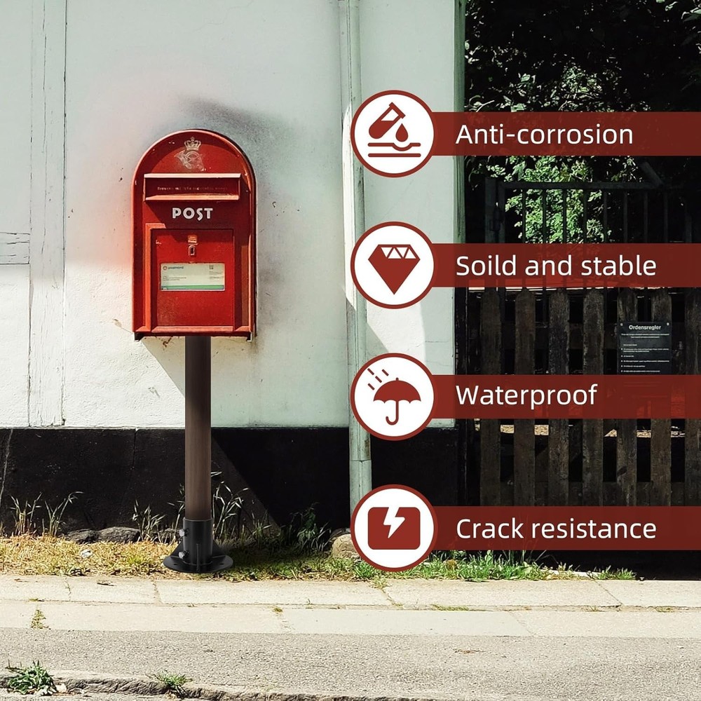 2PCS 3" Round Posts Base Bracket 6.5" BASE Flange Post Holder Heavy